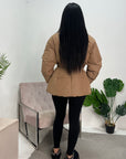 Gina Camel Belted Puffer Jacket