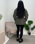 Gina Khaki Belted Puffer Jacket