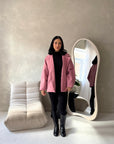Melia Pink Collar Batwing Pocket Jacket