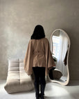 Amara Camel Belted Thick Open Cardigan-House Of Haniya