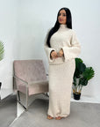 Ivy Beige Knitted Skirt Two Piece Set