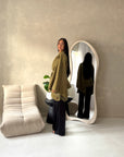 Amara Olive Belted Thick Open Cardigan-House Of Haniya