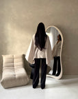 Amara Beige Belted Thick Open Cardigan-House Of Haniya
