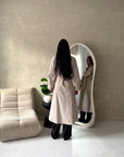 Rosh Beige Belted Balloon Sleeve Plain Jacket