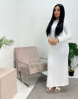 Kaina Ivory Soft Fur Maxi Dress