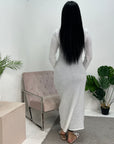 Kaina Ivory Soft Fur Maxi Dress