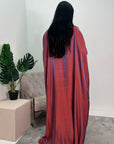 Zayna Red Shimmer Tie Kaftan Dress