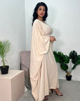 Ayra Cream Shimmer Tie Kaftan Dress