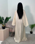 Amani Cream Shimmer Open Abaya Jacket