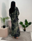 Erum Green Tie Dye Flared Sleeve Dress