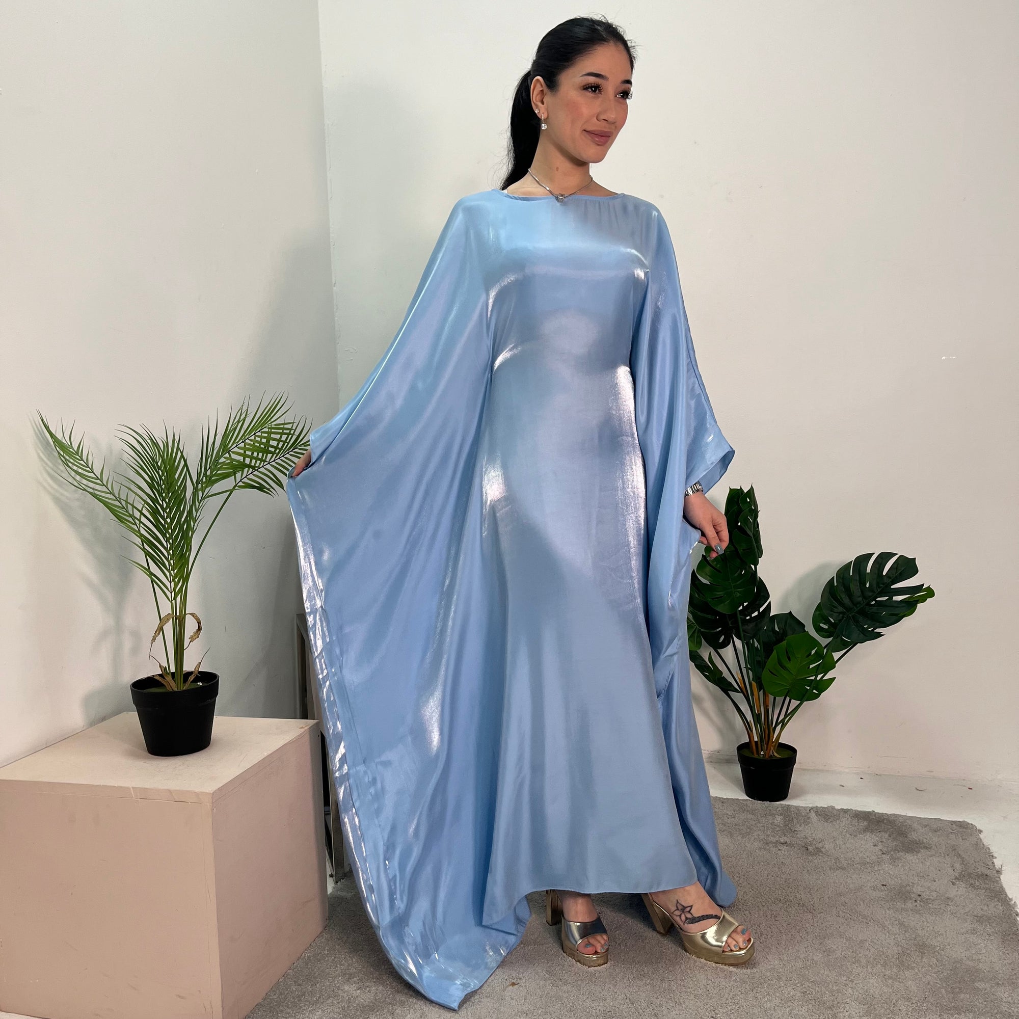 pastel kaftan dress Liquid Holographic Pastel Rainbow Studio 54 Maxi Kaftan Dress Fumbalinas