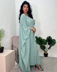 Ayra Mint Shimmer Tie Kaftan Dress