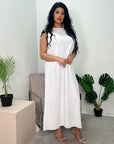 Deepika White Plain Slip Dress
