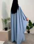 Farah Sky Blue Basic Tie Kaftan Dress