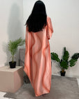 Nadia Orange Tie Dye Print 1/2 Sleeve 1/2 Kaftan Dress