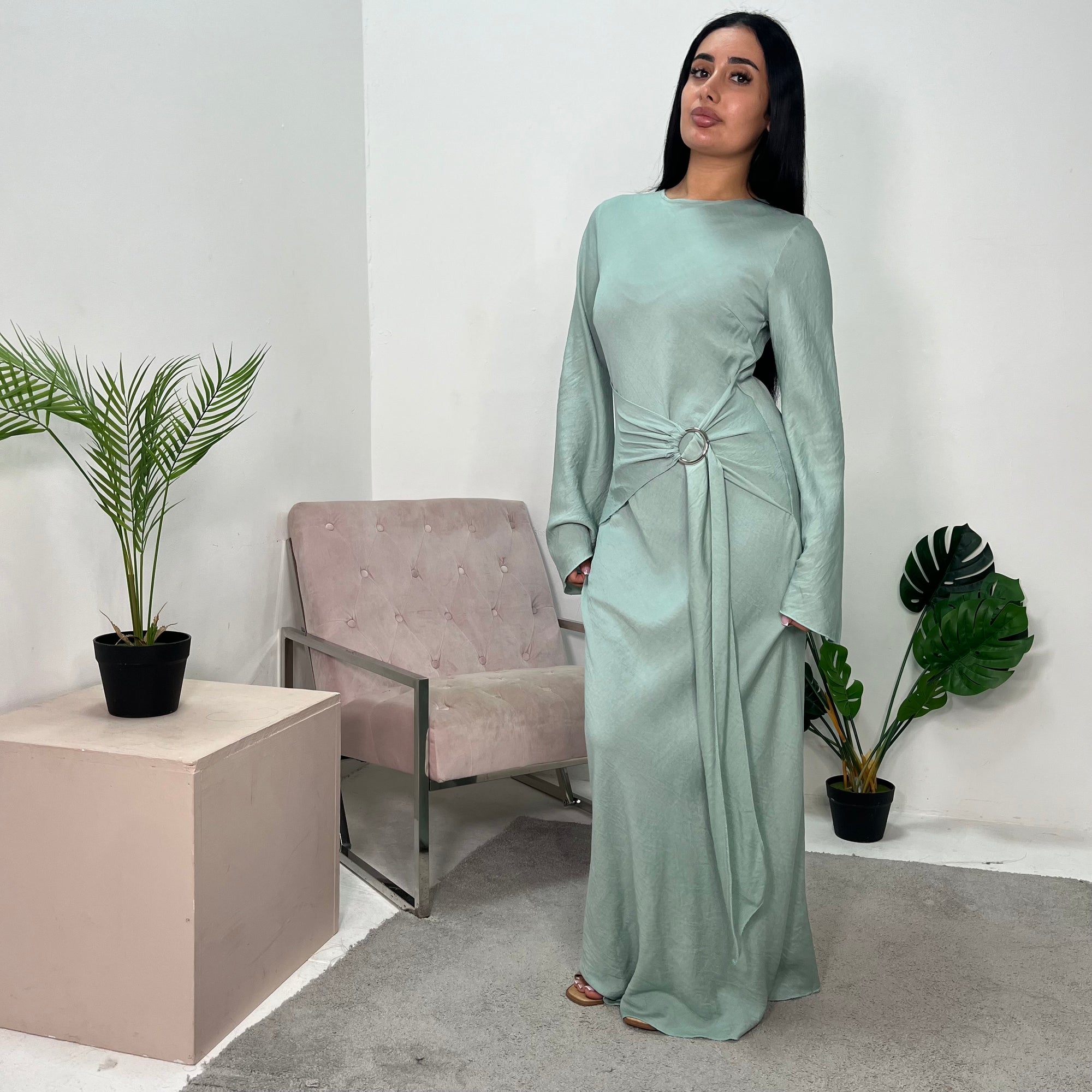 Yasmina Mint Linen Buckle Tie Waist Dress House Of Haniya Yasmina Mint Linen Buckle Tie Waist Dress House Of Haniya