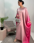 Bina Pink Ombre Print Premium Kaftan Dress