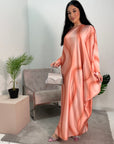 Nadia Orange Tie Dye Print 1/2 Sleeve 1/2 Kaftan Dress