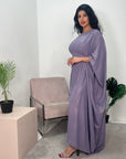 Ayra Lavender Shimmer Tie Kaftan Dress