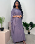 Ayra Lavender Shimmer Tie Kaftan Dress