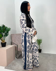 Saniya Navy Printed Linen Summer Co Ord Set