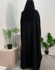 Farah Black Basic Tie Kaftan Dress