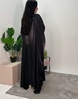 Zayna Black Shimmer Tie Kaftan Dress