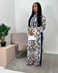 Saniya Navy Printed Linen Summer Co Ord Set