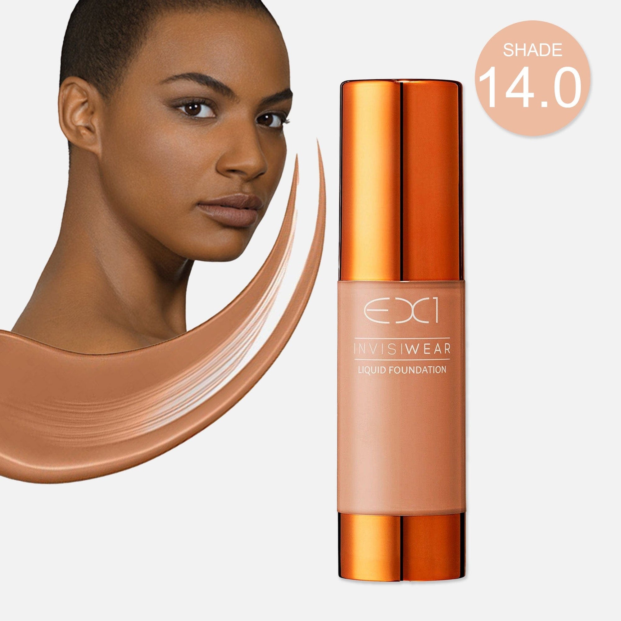 EX1 Cosmetics - Invisiwear Liquid Foundation - Lightweight Coverage Makeup Oil Free