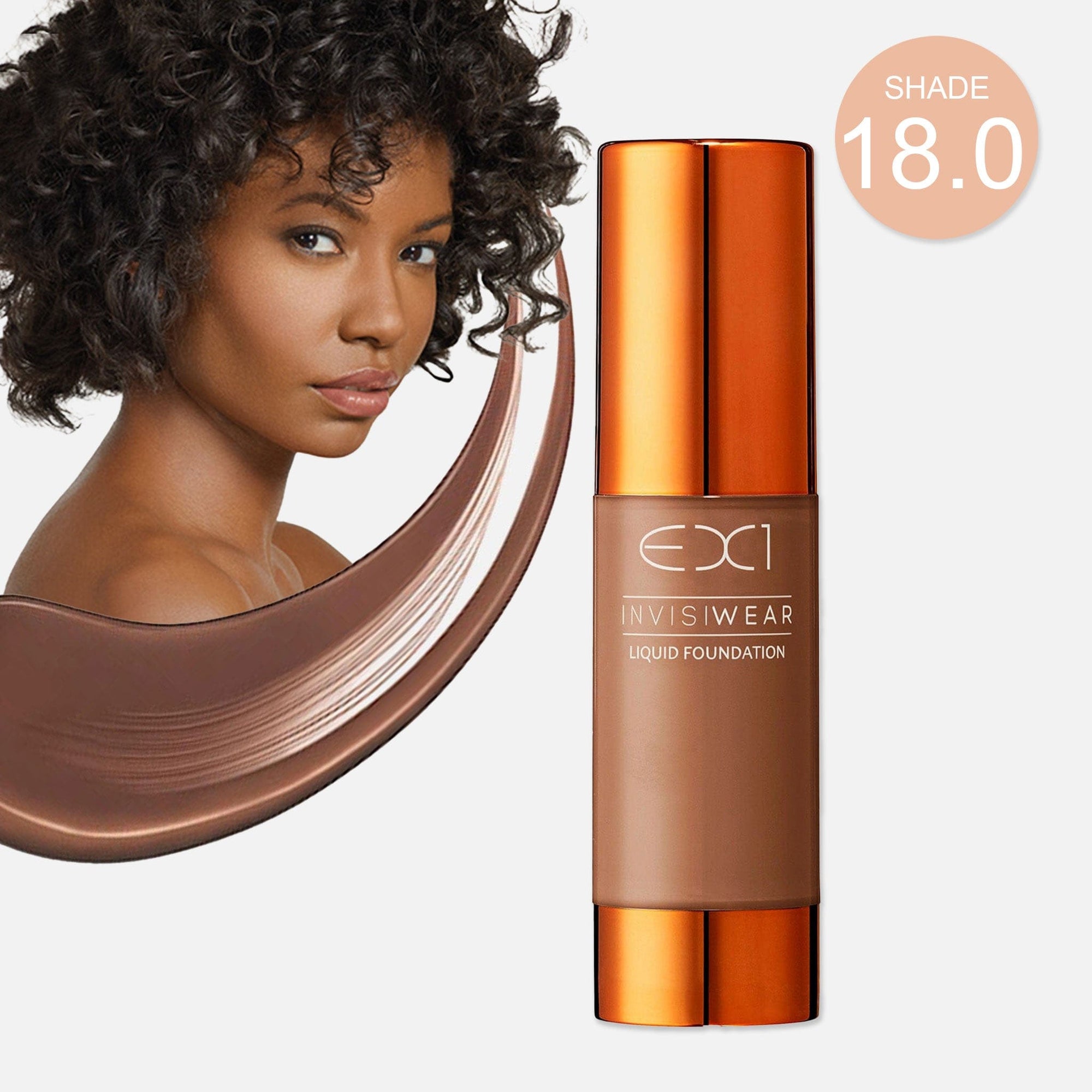 EX1 Cosmetics - Invisiwear Liquid Foundation - Lightweight Coverage Makeup Oil Free