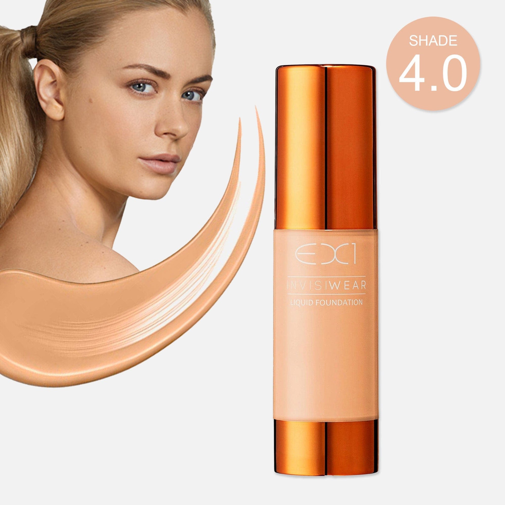 EX1 Cosmetics - Invisiwear Liquid Foundation - Lightweight Coverage Makeup Oil Free