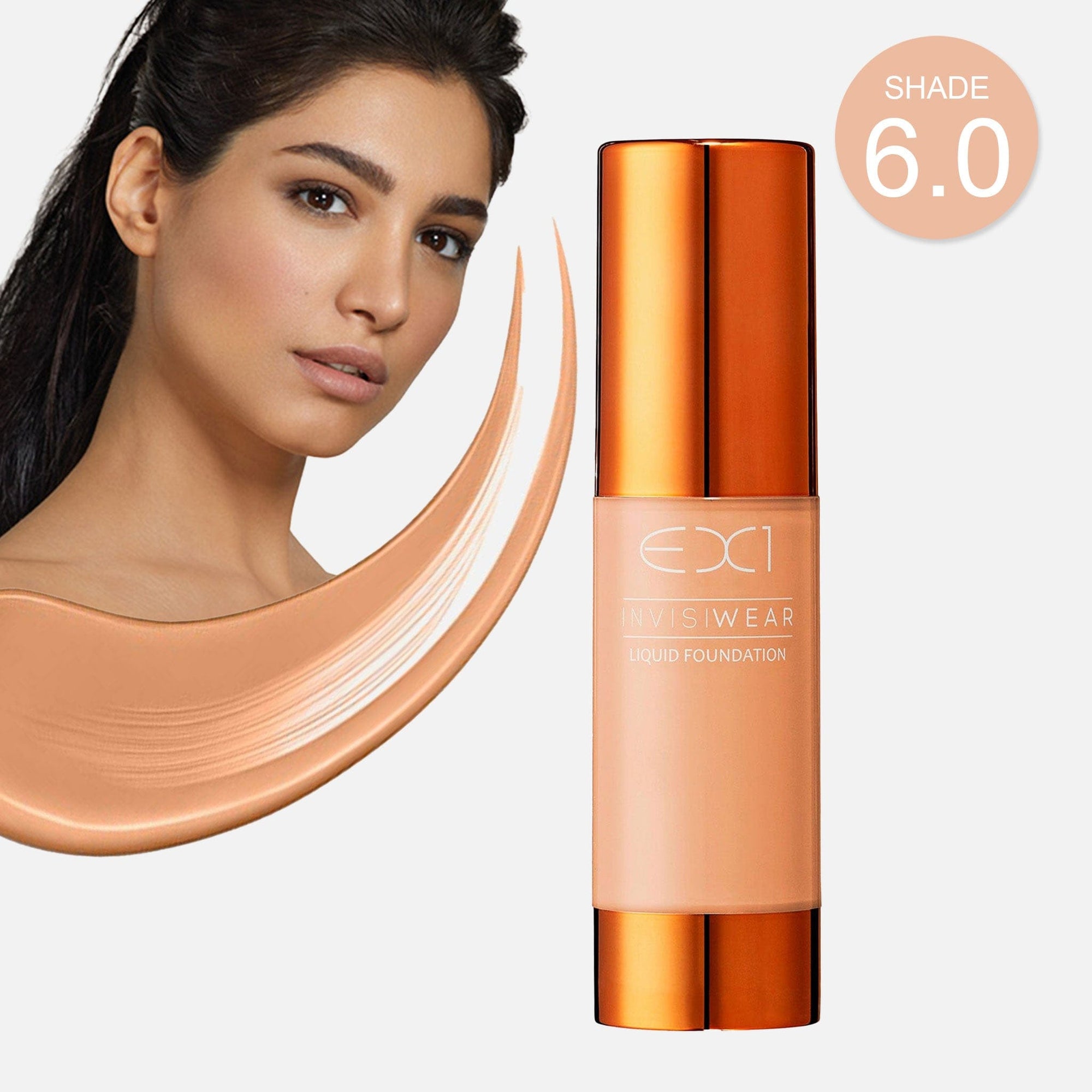 EX1 Cosmetics - Invisiwear Liquid Foundation - Lightweight Coverage Makeup Oil Free