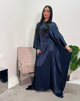 Arita Midnight Blue Textured Shimmer Kaftan Dress