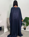 Arita Midnight Blue Textured Shimmer Kaftan Dress