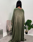 Arita Khaki Textured Shimmer Kaftan Dress
