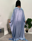 Arita Sky Blue Textured Shimmer Kaftan Dress