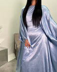 Arita Sky Blue Textured Shimmer Kaftan Dress