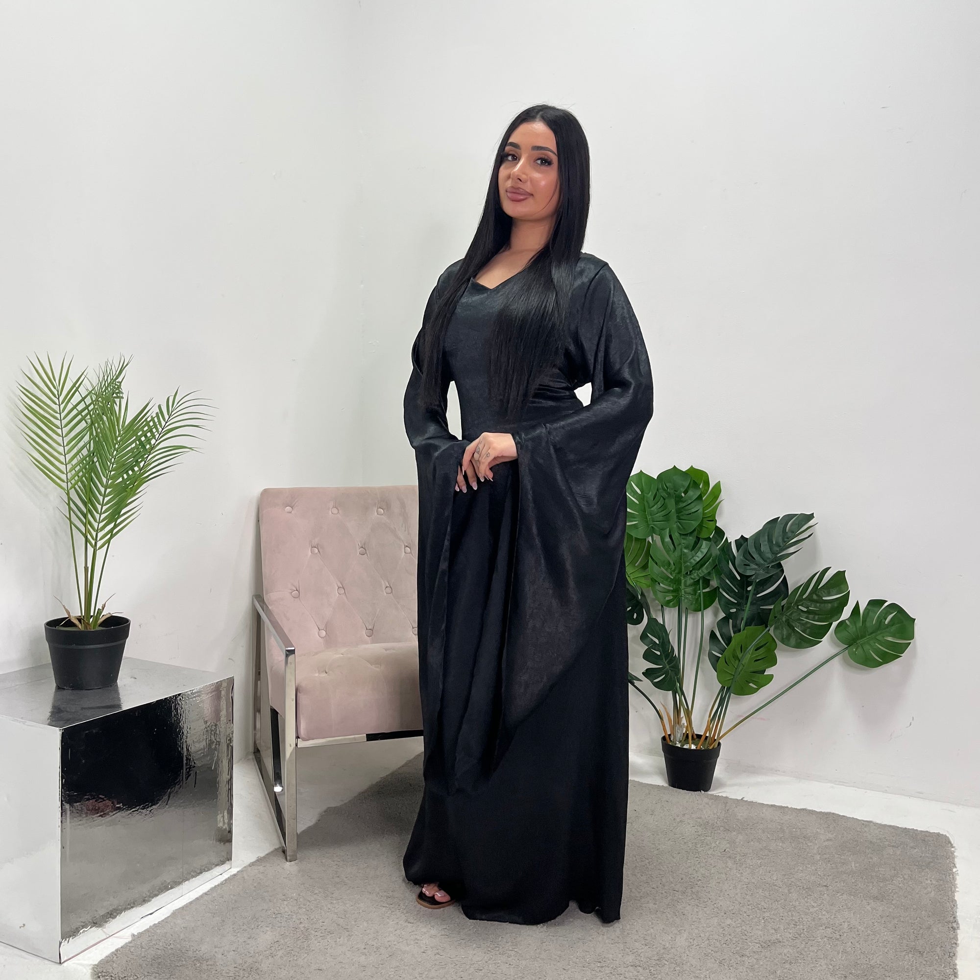 Jada Black Modest Extreme Flare Sleeve Dress House Of Haniya Jada Black Modest Extreme Flare Sleeve Dress House Of Haniya