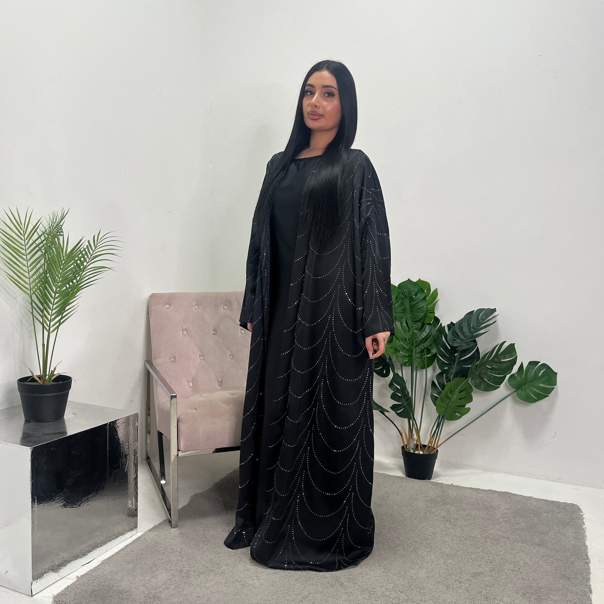 Heeva Black Two Piece Modest Diamante Cape Slip Dress House Of Haniya Heeva Black Two Piece Modest Diamante Cape Slip Dress House Of Haniya