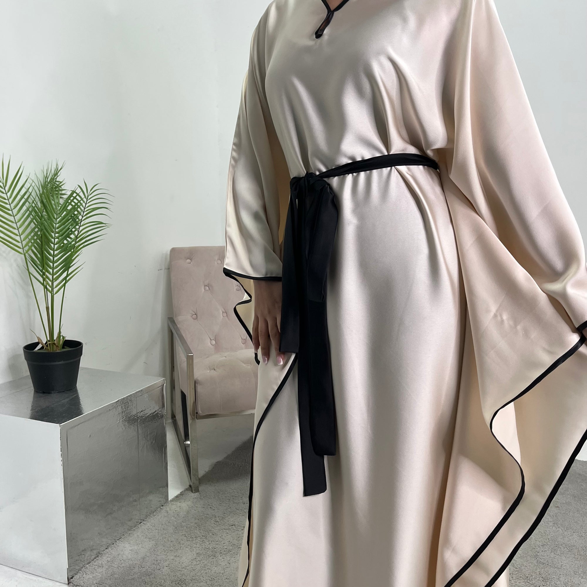 cream kaftan dress O 281 Cream Luxury Embroidered Kaftan