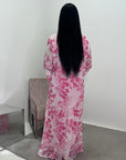Kara Pink Floral Premium Lined Chiffon Summer Dress