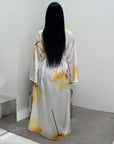 Darcy Cream Modest Flower Print Tie Back Dress