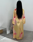 Darcy Yellow Modest Flower Print Tie Back Dress