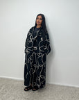 Nova Black Teddy Printed Swirl Coat