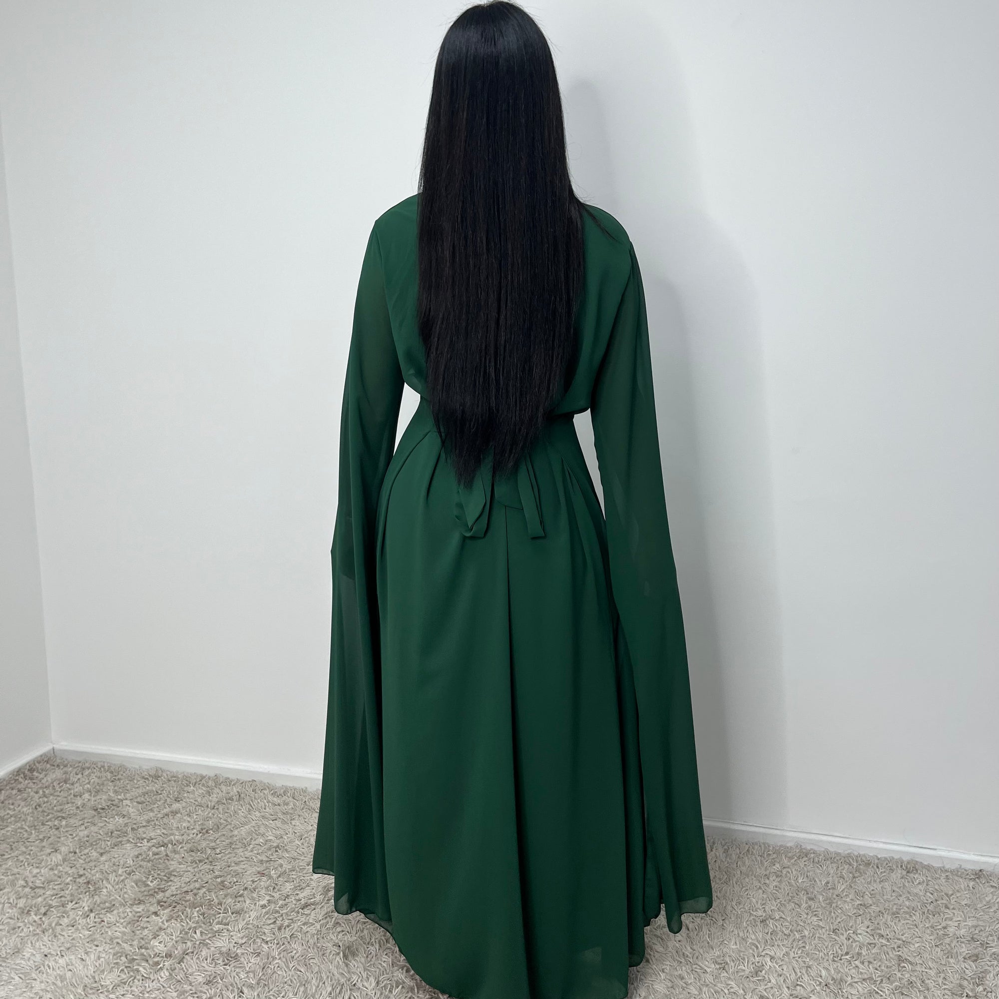 Masah Emerald Green Cape Sleeve Modest Dress House Of Haniya Masah Emerald Green Cape Sleeve Modest Dress House Of Haniya