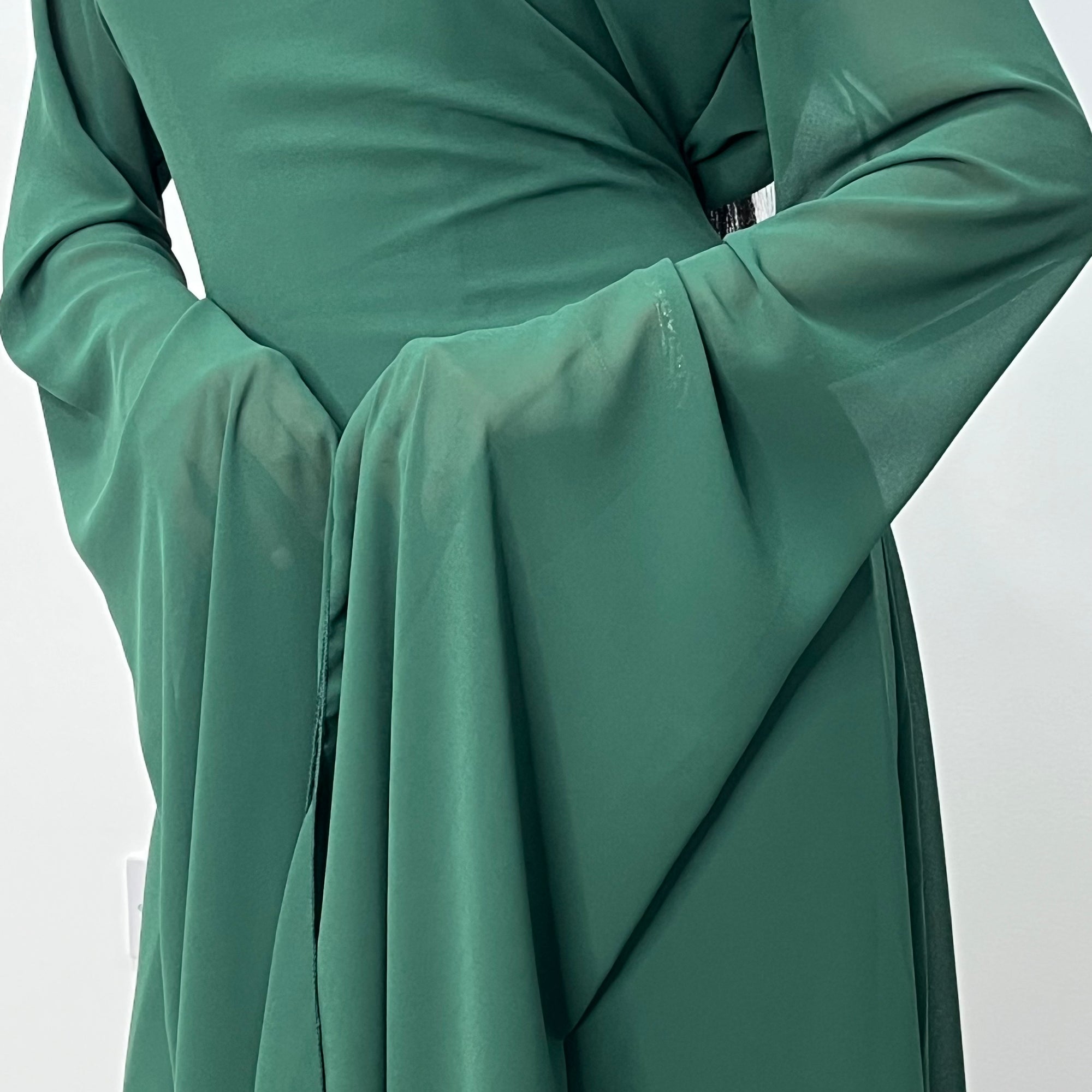 Masah Emerald Green Cape Sleeve Modest Dress House Of Haniya Masah Emerald Green Cape Sleeve Modest Dress House Of Haniya