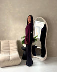 Aya Plum Floral Mesh Asymmetrical Lined Top