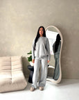 Lili Grey 'H' Logo Embroidery Loungewear Comfy Set