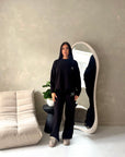 Lili Black 'H' Logo Embroidery Loungewear Comfy Set