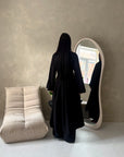 Essa Black Mandarin Collar Long Dress Trouser Co Ord Set